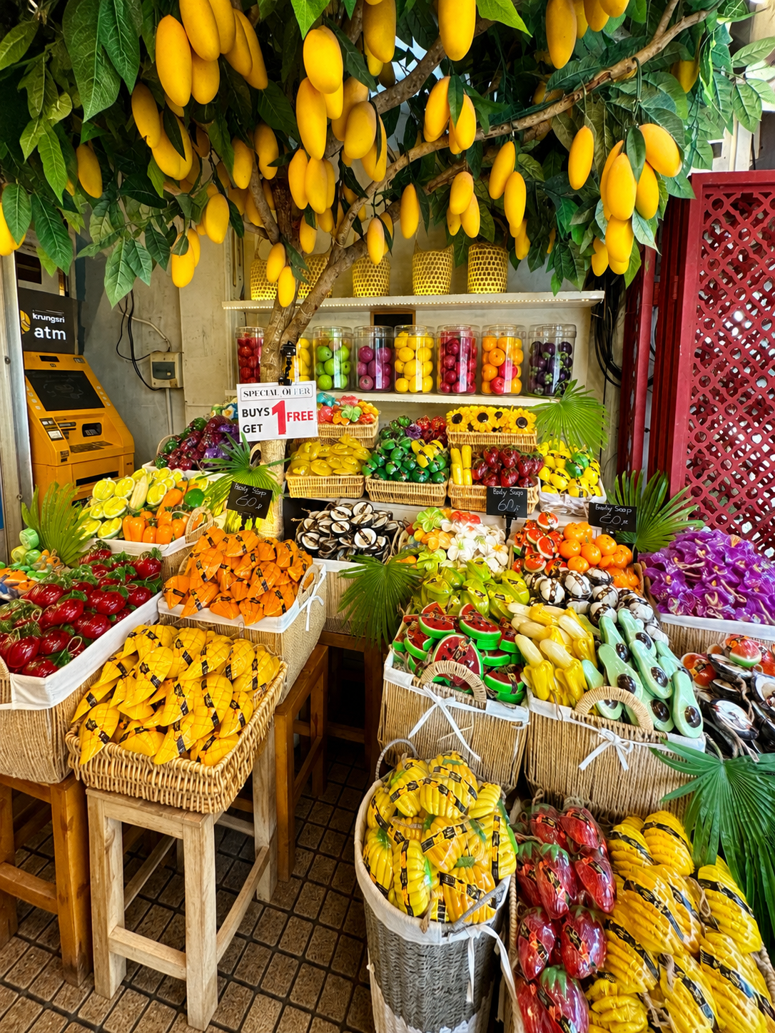 Fruit-Shaped Soap Display Under a Mango Tree - Phuket