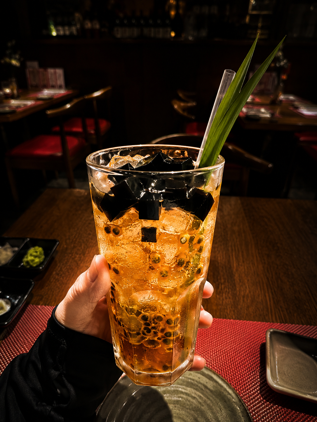 Grass Jelly & Maracuja Seeds Homemade Ice Tea - NEKO Saigon