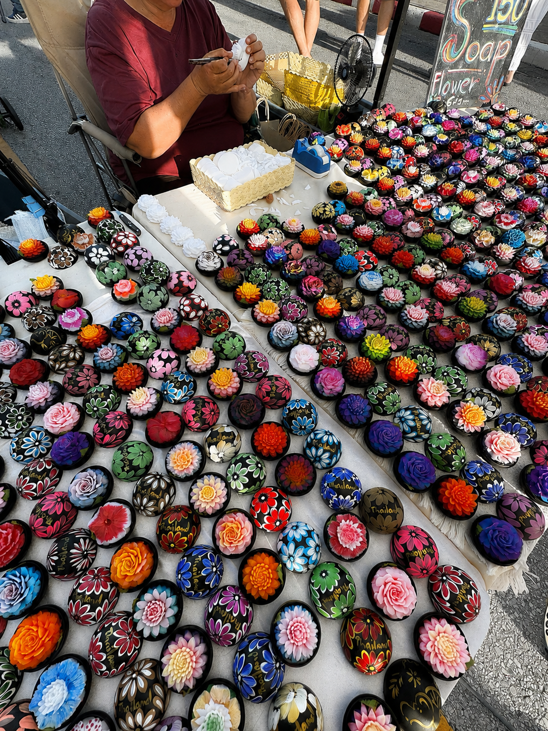 Hand-Carved Soap Flowers - Phuket Market