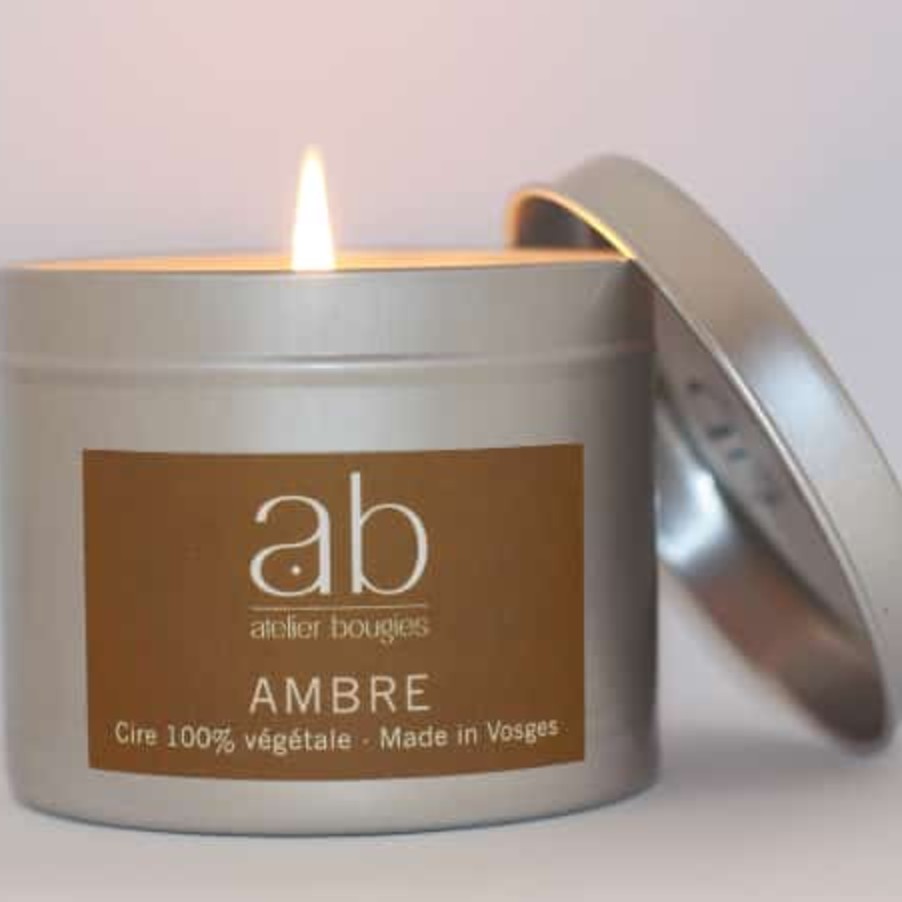 Amber Scented Metal Tin Candle