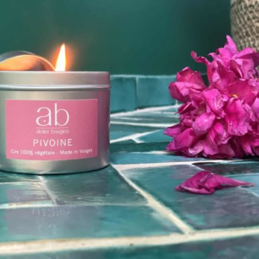 Peony Scented Metal Candle